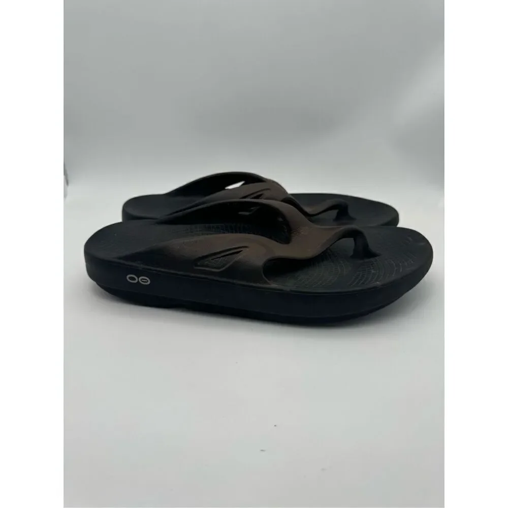 OOFOS Women's Atlantis Black/Brown OOLALA Luxe‎  Recovery Sandals-M9-W11